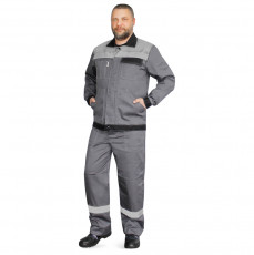 Костюм «Корпус» (куртка+п/к) тк. смесовая 65/35, пл. 240 г/м2, цв. т.серый/черный/красный